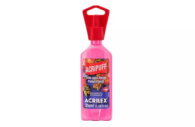 TINTA ACRIPUFF PARA TECIDO 35ML ROSA 537 – EXPANSÃO A CALOR | ACRILEX 4812