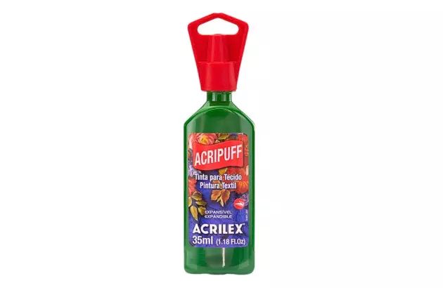 TINTA ACRIPUFF PARA TECIDO 35ML VERDE MUSGO 513 – EXPANSÃO A CALOR | ACRILEX 4812