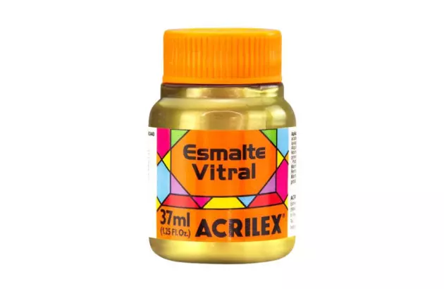 TINTA ESMALTE VITRAL 37ML OURO 532 - UNIDADE | ACRILEX 8340