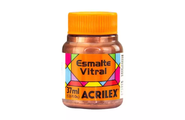 TINTA ESMALTE VITRAL 37ML COBRE 534 - UNIDADE | ACRILEX 8340
