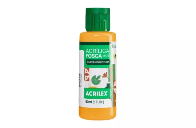 TINTA ACRILICA FOSCA ARTESANATO 60ML AMARELO OURO 505 – UNIDADE | ACRILEX 3560