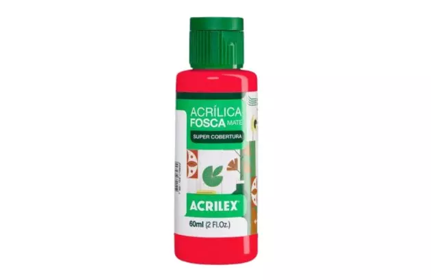 TINTA ACRILICA FOSCA ARTESANATO 60ML LARANJA 517 – UNIDADE | ACRILEX 3560