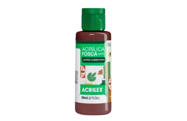 TINTA ACRILICA FOSCA ARTESANATO 60ML MARROM ESCURO 526 – UNIDADE | ACRILEX 3560