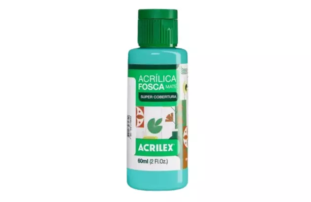 TINTA ACRILICA FOSCA ARTESANATO 60ML TURQUESA 577 – UNIDADE | ACRILEX 3560