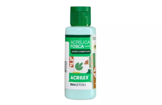 TINTA ACRILICA FOSCA ARTESANATO 60ML VERDE AGUA 821 – UNIDADE | ACRILEX 3560