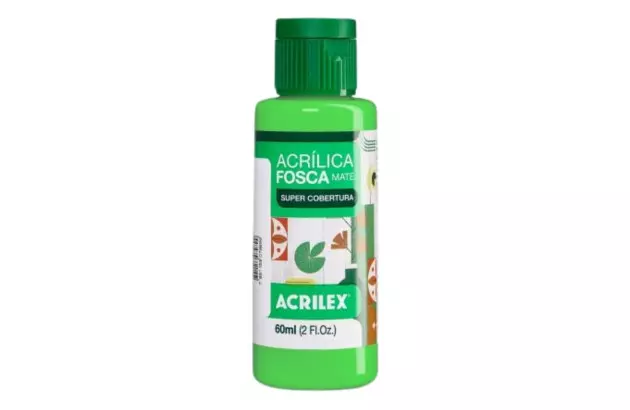 TINTA ACRILICA FOSCA ARTESANATO 60ML VERDE FOLHA 510 – UNIDADE | ACRILEX 3560