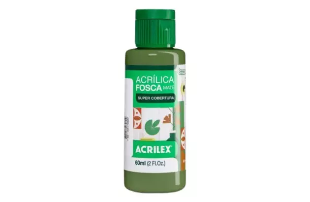 TINTA ACRILICA FOSCA ARTESANATO 60ML VERDE OLIVA 545 – UNIDADE | ACRILEX 3560