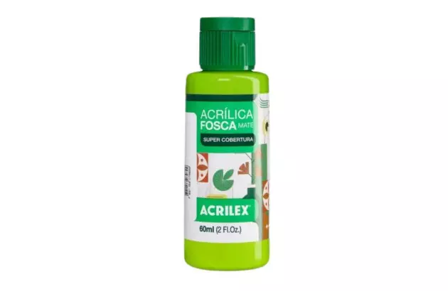 TINTA ACRILICA FOSCA ARTESANATO 60ML VERDE MAÇÃ 802 – UNIDADE | ACRILEX 3560