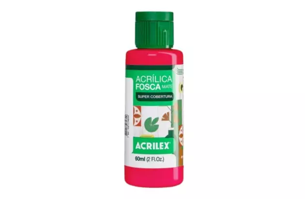 TINTA ACRILICA FOSCA ARTESANATO 60ML VERMELHO 555 – UNIDADE | ACRILEX 3560