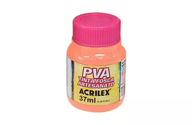 TINTA PVA FOSCA PARA ARTESANATO 37ML SALMÃO 518 – UNIDADE | ACRILEX 3240