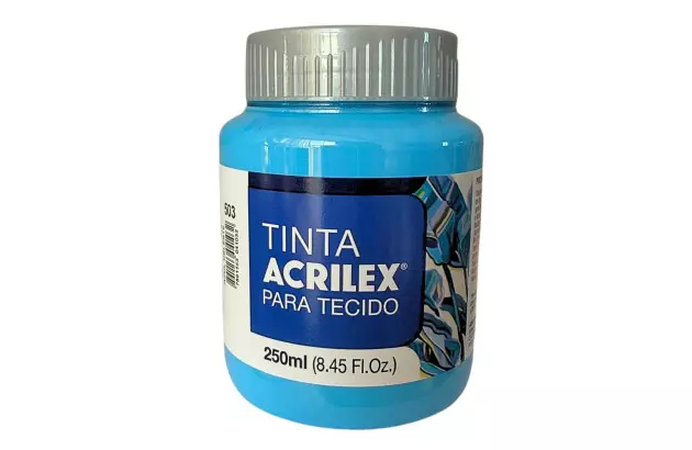 TINTA PARA TECIDO FOSCA 250ML AZUL CELESTE 503 - UNIDADE | ACRILEX 4125