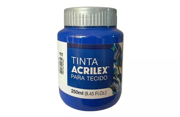 TINTA PARA TECIDO FOSCA 250ML AZUL COBALTO 502 - UNIDADE | ACRILEX  4125