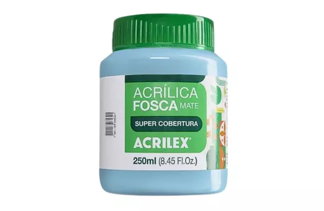 TINTA ACRILICA FOSCA ARTESANATO 250ML AZUL CELESTE 503 – UNIDADE | ACRILEX 3525