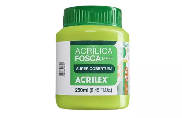 TINTA ACRILICA FOSCA ARTESANATO 250ML VERDE MAÇÃ 802 – UNIDADE | ACRILEX 3525