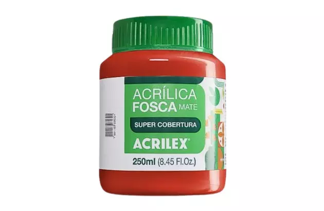 TINTA ACRILICA FOSCA ARTESANATO 250ML VERMELHO FOGO 507 – UNIDADE | ACRILEX 3525
