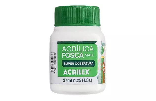 TINTA ACRILICA FOSCA ARTESANATO 37ML BRANCO 519 – UNIDADE | ACRILEX 3540