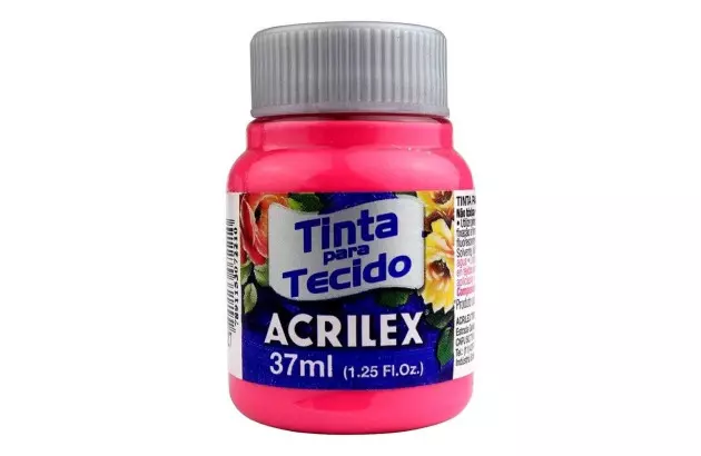 TINTA PARA TECIDO FOSCA 37ML PINK 527 - UNIDADE | ACRILEX 4140