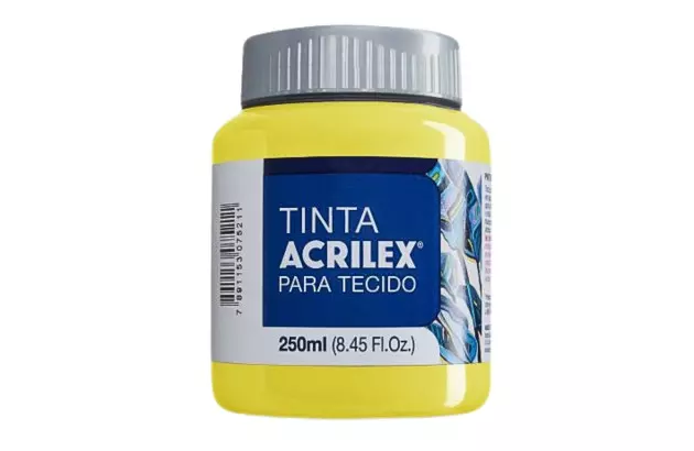 TINTA PARA TECIDO FOSCA 250ML AMARELO LIMÃO 504 - UNIDADE | ACRILEX 4125