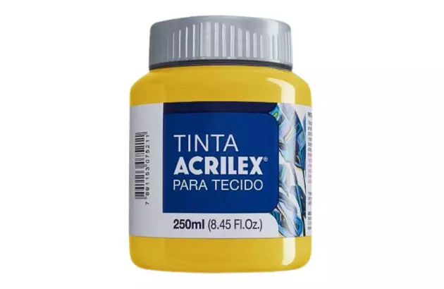 TINTA PARA TECIDO FOSCA 250ML AMARELO OURO 505 - UNIDADE | ACRILEX 4125