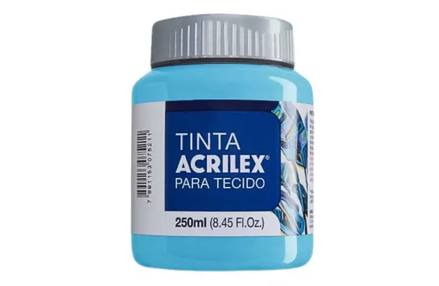 TINTA PARA TECIDO FOSCA 250ML AZUL CELESTE 503 - UNIDADE | ACRILEX 4125