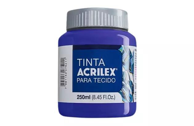 TINTA PARA TECIDO FOSCA 250ML AZUL COBALTO 502 - UNIDADE | ACRILEX  4125