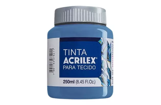TINTA PARA TECIDO FOSCA 250ML AZUL TURQUESA 501 - UNIDADE | ACRILEX  4125