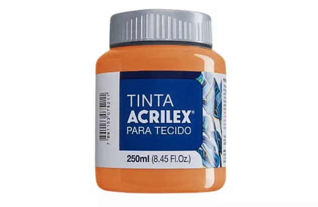 TINTA PARA TECIDO FOSCA 250ML LARANJA 517 - UNIDADE | ACRILEX  4125