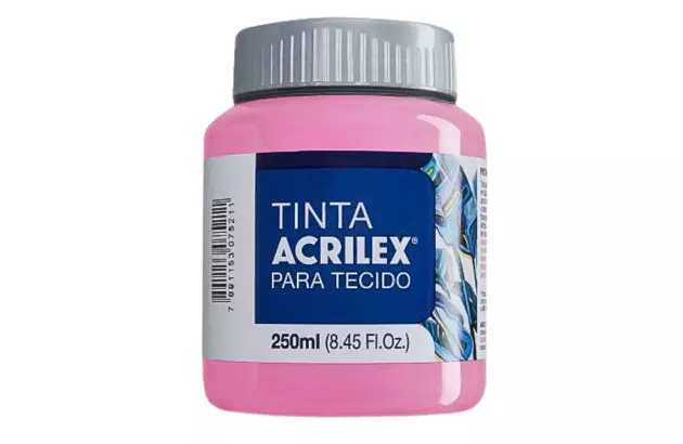 TINTA PARA TECIDO FOSCA 250ML ROSA 537 - UNIDADE | ACRILEX  4125