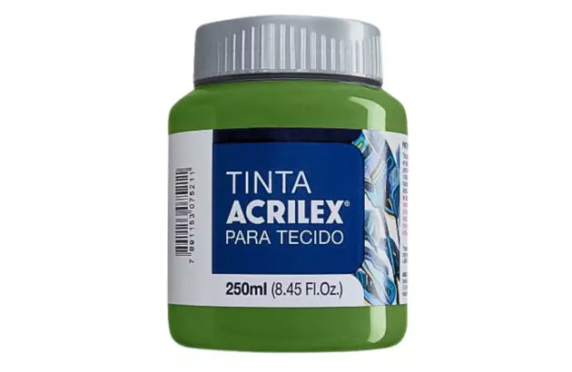TINTA PARA TECIDO FOSCA 250ML VERDE MUSGO 513 - UNIDADE | ACRILEX 4125