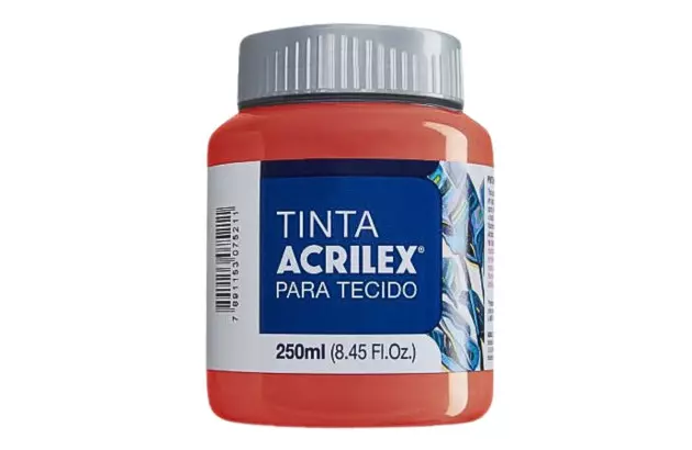 TINTA PARA TECIDO FOSCA 250ML VERMELHO FOGO 507 - UNIDADE | ACRILEX 4125