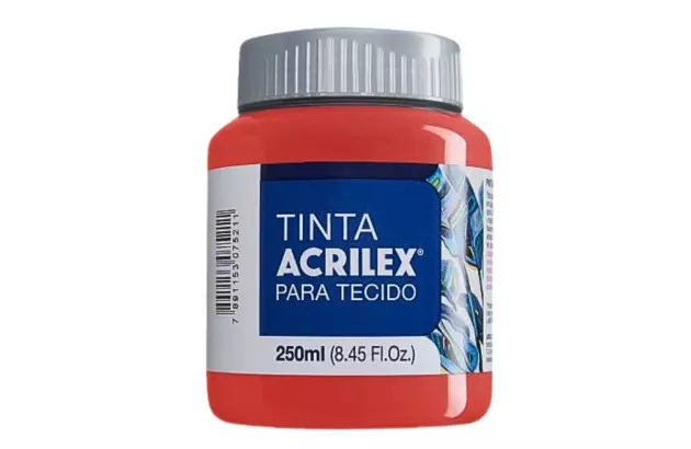 TINTA PARA TECIDO FOSCA 250ML VERMELHO VIVO 541 - UNIDADE | ACRILEX 4125