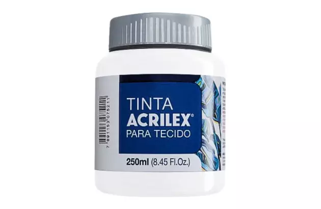 TINTA PARA TECIDO FOSCA 250ML BRANCO 519 - UNIDADE | ACRILEX  4125