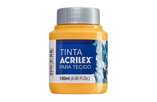 TINTA PARA TECIDO FOSCA 120ML AMARELO OURO 505 - UNIDADE | ACRILEX  4112