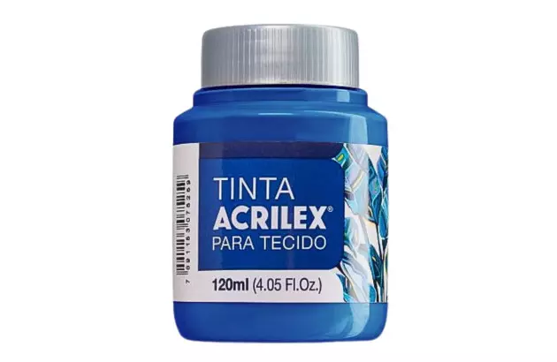 TINTA PARA TECIDO FOSCA 120ML AZUL TURQUESA 501 - UNIDADE | ACRILEX  4112