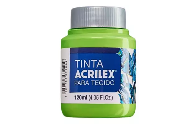 TINTA PARA TECIDO FOSCA 120ML VERDE FOLHA 510 - UNIDADE | ACRILEX  4112