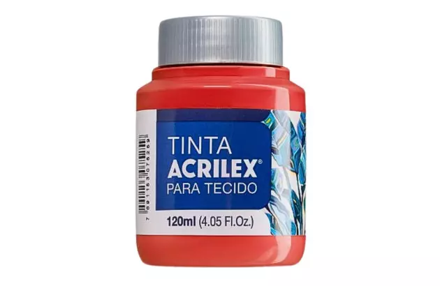 TINTA PARA TECIDO FOSCA 120ML VERMELHO FOGO 507 - UNIDADE | ACRILEX  4112