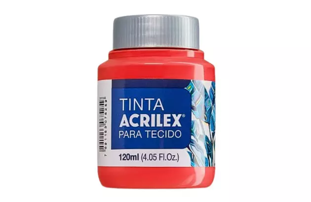 TINTA PARA TECIDO FOSCA 120ML VERMELHO VIVO 541 - UNIDADE | ACRILEX  4112