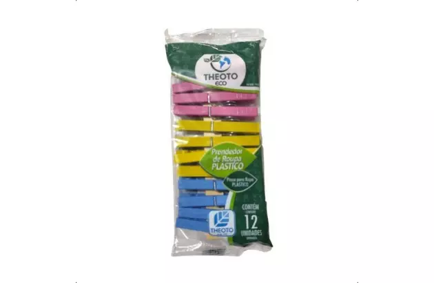 PRENDEDOR DE ROUPA DE PLASTICO COLORIDO PCT/12 THEOTO