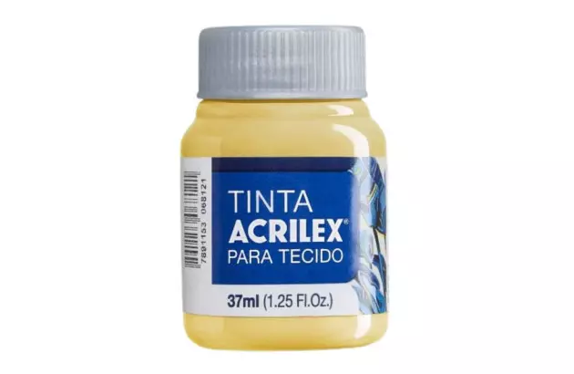 TINTA PARA TECIDO FOSCA 37ML AMARELO CANARIO 589 - UNIDADE | ACRILEX 4140