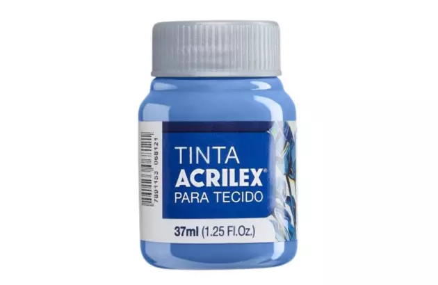 TINTA PARA TECIDO FOSCA 37ML AZUL CARIBE 560 - UNIDADE | ACRILEX 4140