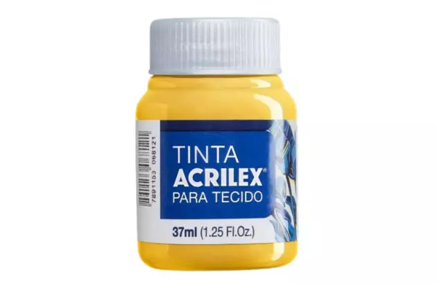 TINTA PARA TECIDO FOSCA 37ML AMARELO OURO 505 - UNIDADE | ACRILEX 4140