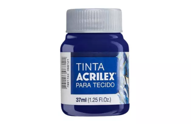 TINTA PARA TECIDO FOSCA 37ML AZUL MARINHO 544 ACRILEX 4140