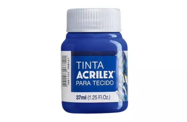 TINTA PARA TECIDO FOSCA 37ML AZUL COBALTO 502 - UNIDADE | ACRILEX 4140