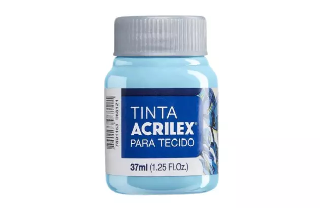 TINTA PARA TECIDO FOSCA 37ML AZUL HORTENSIA 579 - UNIDADE | ACRILEX 4140