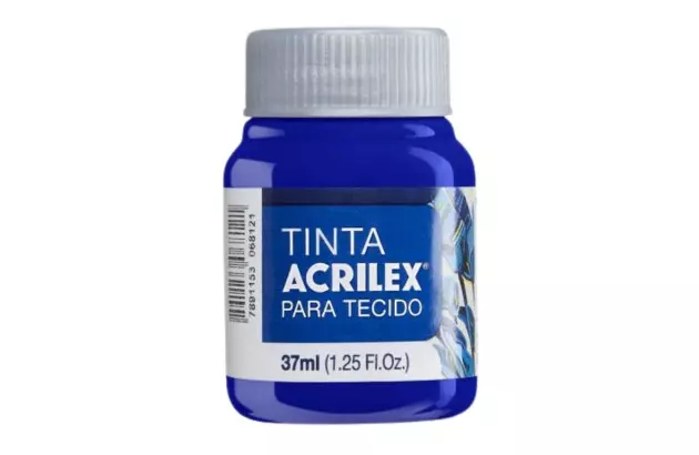 TINTA PARA TECIDO FOSCA 37ML AZUL ULTRAMAR 543 - UNIDADE | ACRILEX 4140