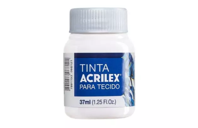 TINTA PARA TECIDO FOSCA 37ML BRANCO 519 - UNIDADE | ACRILEX 4140