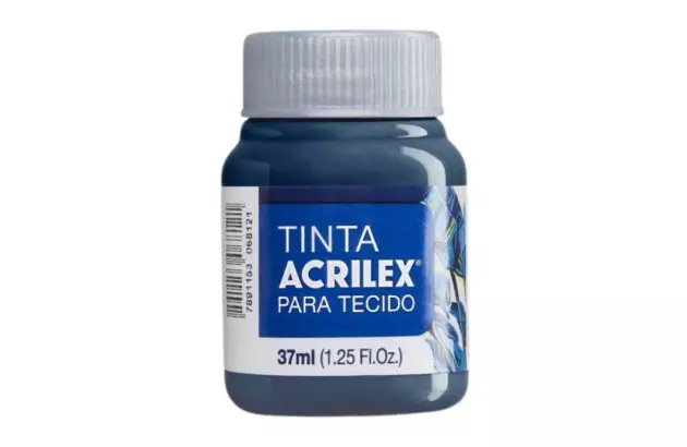 TINTA PARA TECIDO FOSCA 37ML AZUL PETROLEO 596 ACRILEX 4140
