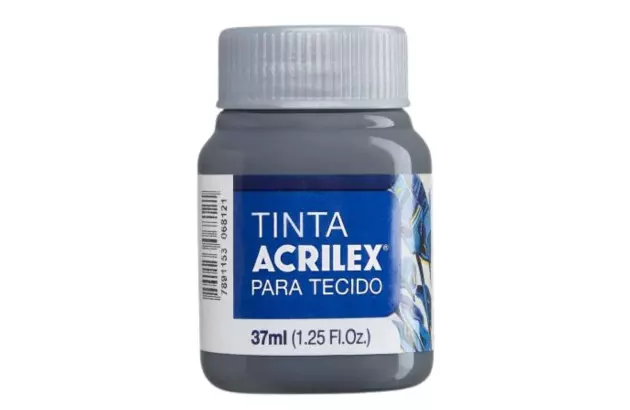 TINTA PARA TECIDO FOSCA 37ML CINZA CHUMBO 994 - UNIDADE | ACRILEX 4140