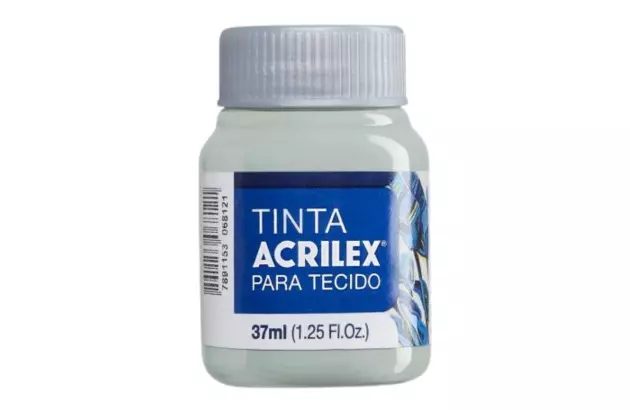 TINTA PARA TECIDO FOSCA 37ML CINZA CLARO 627 - UNIDADE | ACRILEX 4140