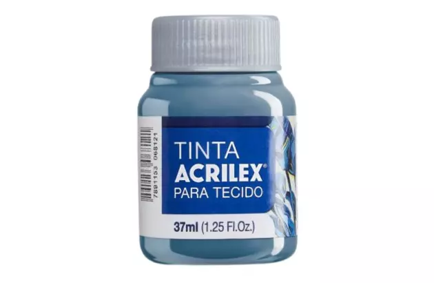TINTA PARA TECIDO FOSCA 37ML CINZA LUNAR 574 ACRILEX 4140